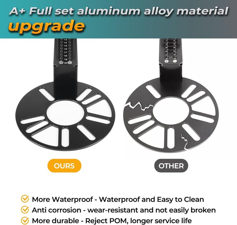 Atesilor Wheel Fitment Tool,Car Wheel offset measuring tool for 13-20' Wheel, Upgraded Car alignment tool kit with Allen Wrenches Sets, Aluminum Alloy Materialand More Precise ET Values - Image 4